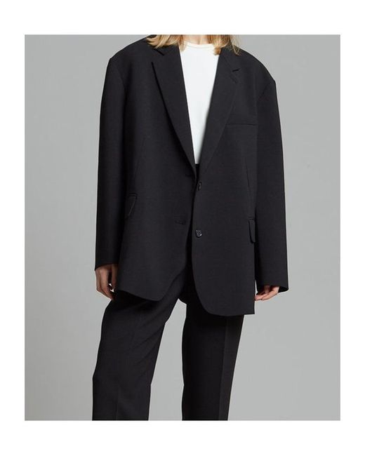 Frankie Shop Black Oversized Single-Breasted Blazer
