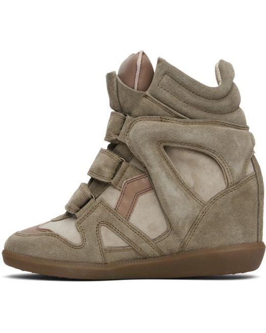 Isabel Marant Brown Bekett 80Mm Suede Sneakers