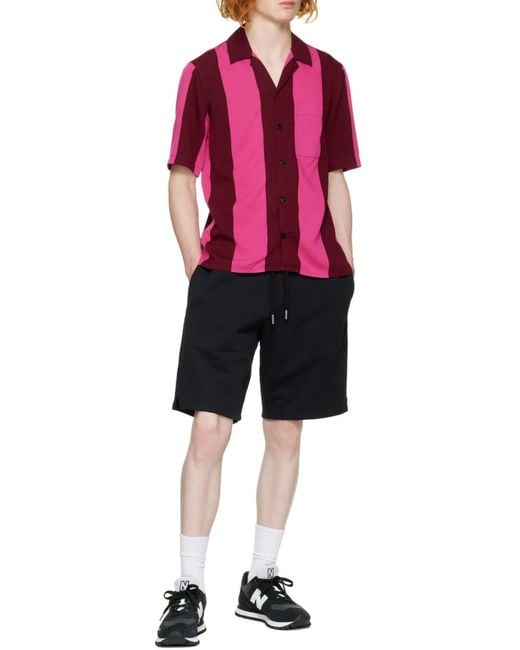 AMI Black Ami De Coeur Track Shorts for men