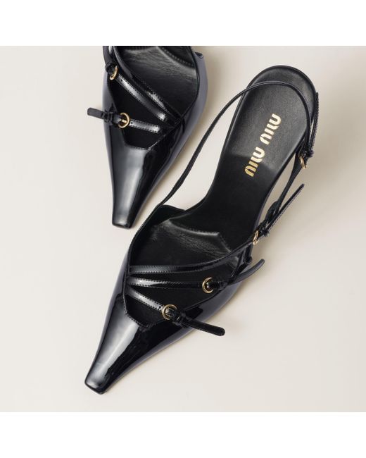Miu Miu Black High Heels With Buckle Heels