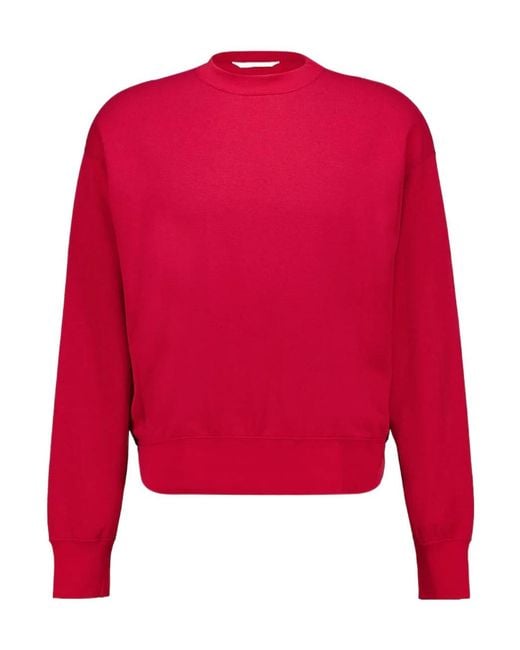 Auralee Red Crew Neck Sweatshirt for men