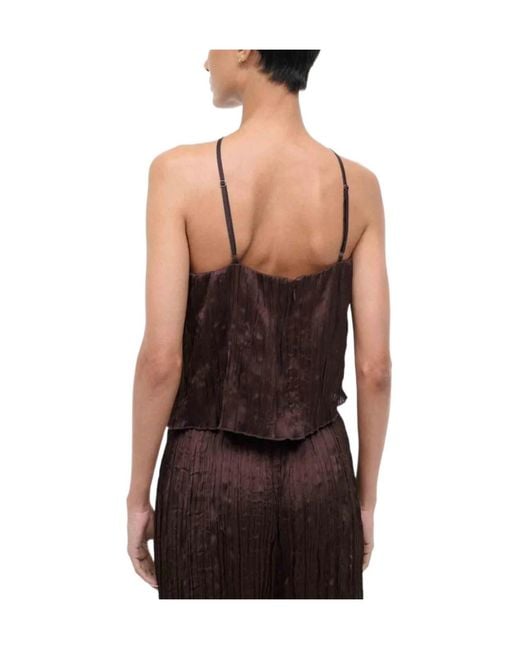Staud Purple Crinkled Top