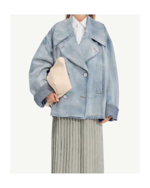 MM6 by Maison Margiela Blue Double-Breasted Denim Jacket