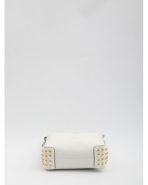 Tod's White Mini Studded Shoulder Bag