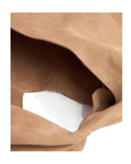 The Row Natural Small Bindle Suede Top Handle Bag