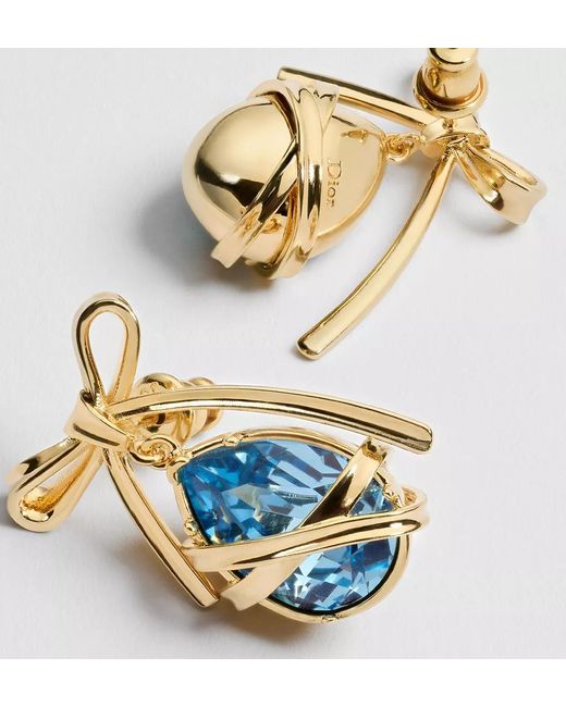 Dior Blue Captured Drop Earrings