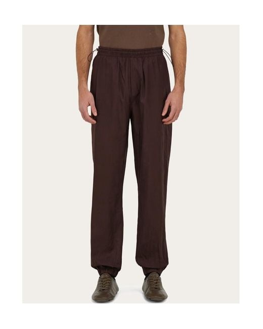 Ferragamo Brown Ferragamo Drawstring Joggers for men