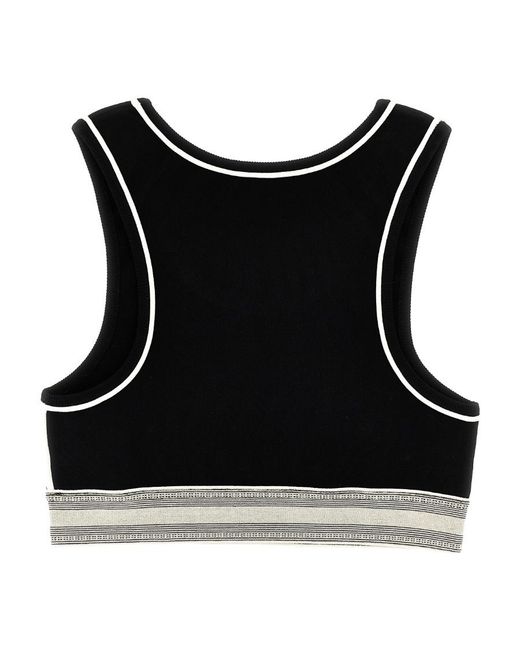 Loewe Black Logo Band Cropped Tank Top