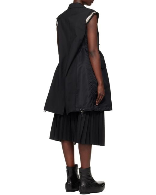 Sacai Black Sleeveless Coat