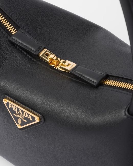 Prada Black Logo Plaque Medium Tote Bag