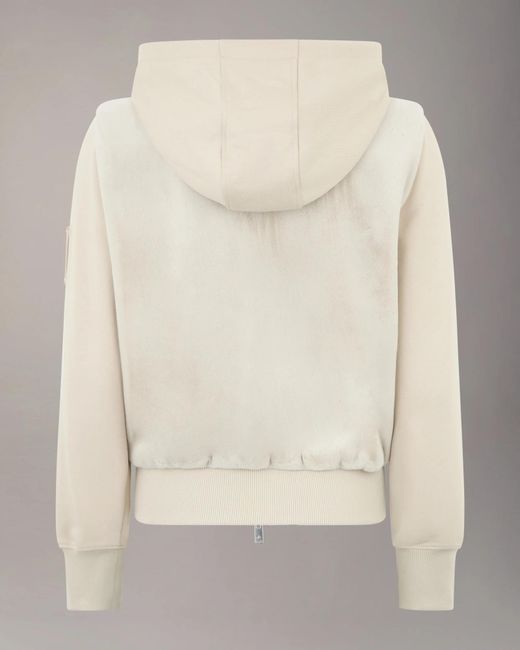 Moose Knuckles White Rosylyn Bunny Hoodie