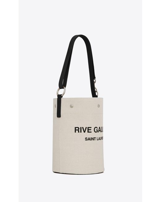 Saint Laurent White Rive Gauche Bucket Bag