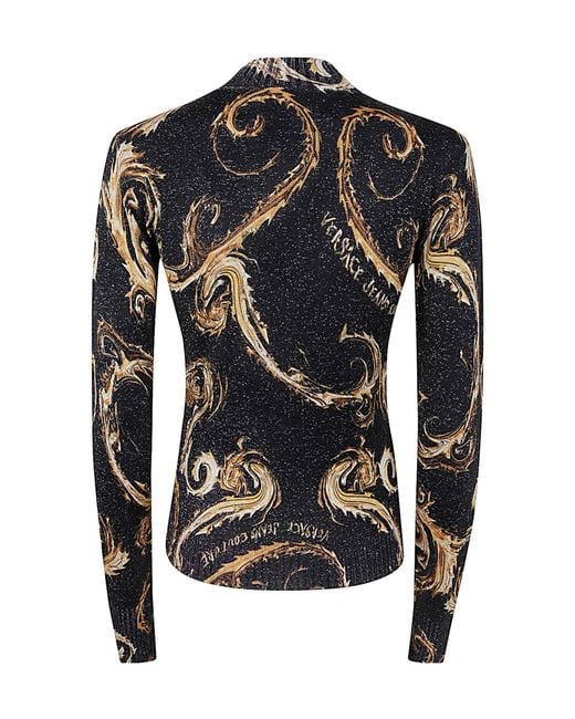 Versace Jeans Black Couture Lurex Knit Sweater