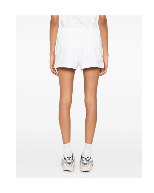 Sporty & Rich White Elastic-Waist Shorts