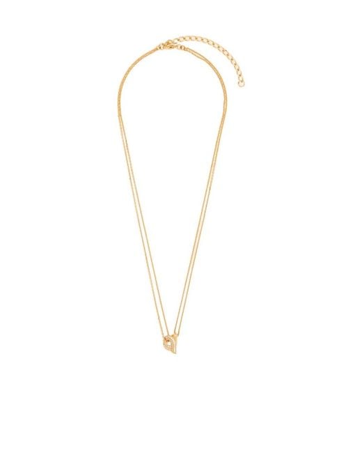 Ferragamo White Ferragamo Gancini Pendant Necklace