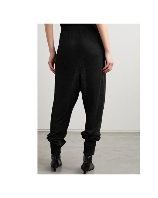 The Row Black Dalbero Blend Tapered Pants