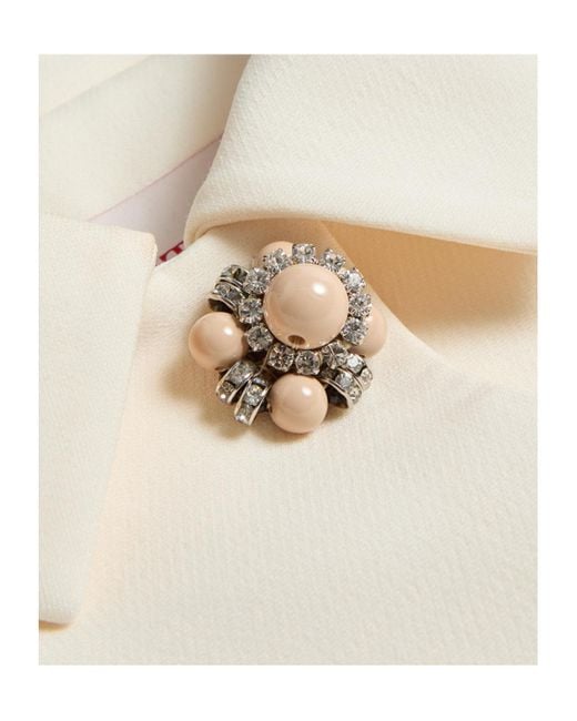 Valentino White Crepe Coutre Cropped Jacket