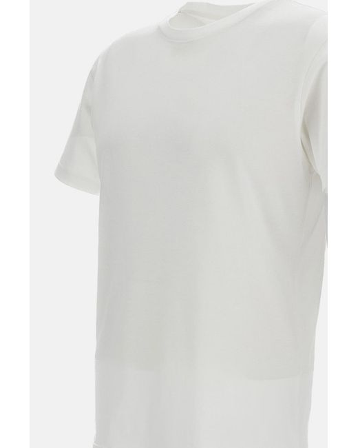 Rier White Crewneck Straight Hem T-Shirt for men