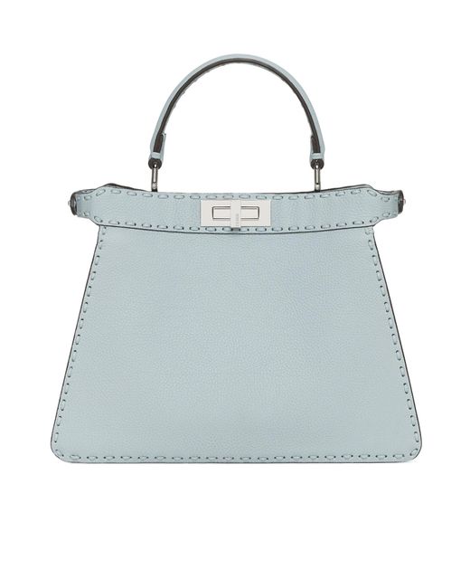 Fendi Blue Peekaboo Medium Top Handle Bag