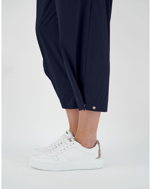 Herno Blue Lightweight Drawstring Cropped Trousers