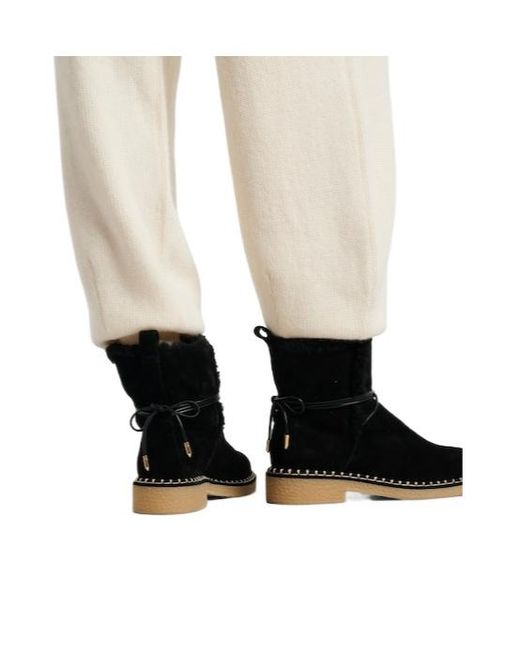 Aquazzura Black Trimmed Suede Ankle Boots