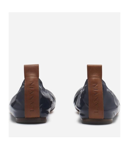 Lanvin Blue Ruched Detail Ballerina Shoes