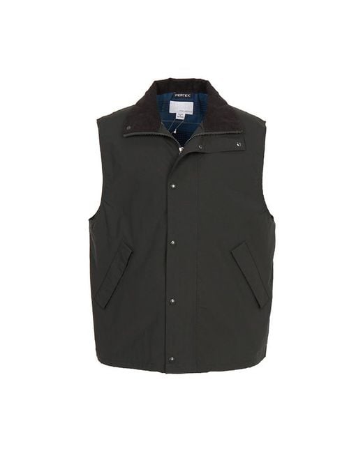 Nanamica Black High-Neck Press-Stud Vest for men