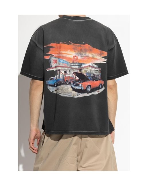 Represent Black Gas Station Graphic T-Shirt for men