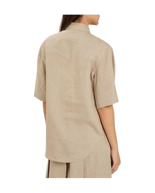 Tod's Natural Minimalist Versatile Solid Linen Shirt