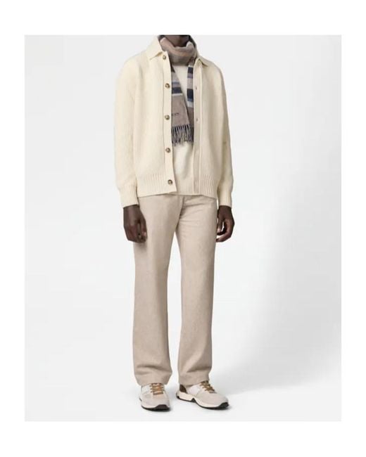 Tod's White Ribbed-Knit Cardigan for men