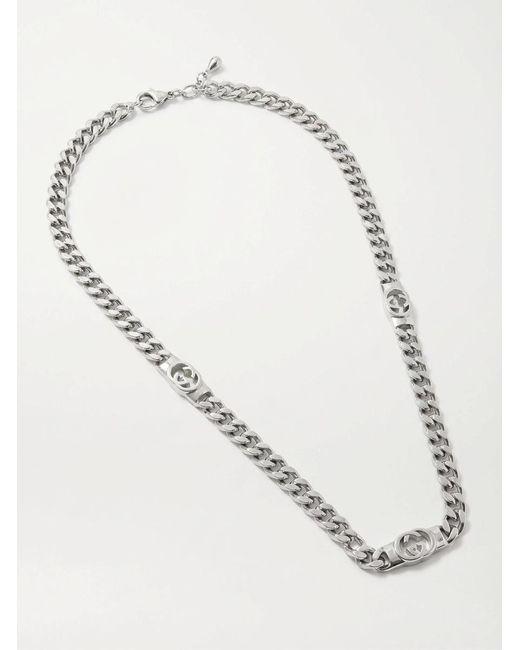 Gucci White Interlocking Chain Necklace