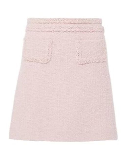 Giambattista Valli Pink High-Rise Wool-Blend Miniskirt