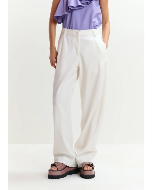 Essentiel Antwerp White Joviaal 098 Straight-Leg Pants