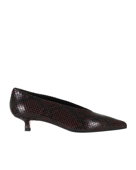 Aeyde Brown Clara Snake-Print Pumps
