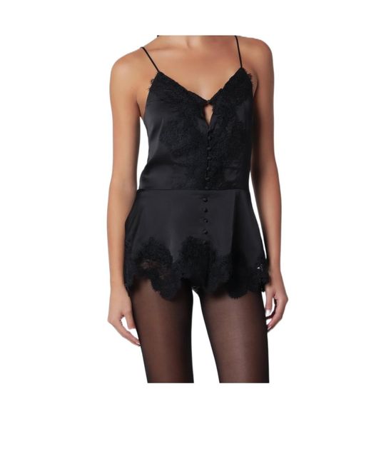 ROTATE BIRGER CHRISTENSEN Black Camisole Lace Top