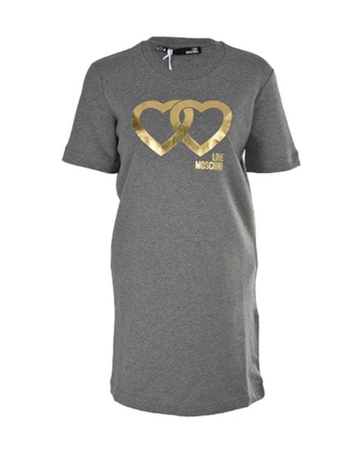 Moschino Gray A Printed Dress