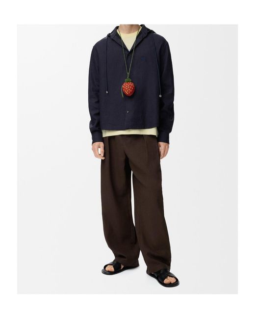 Loewe Brown Logo-Patch Pleated Trousers for men