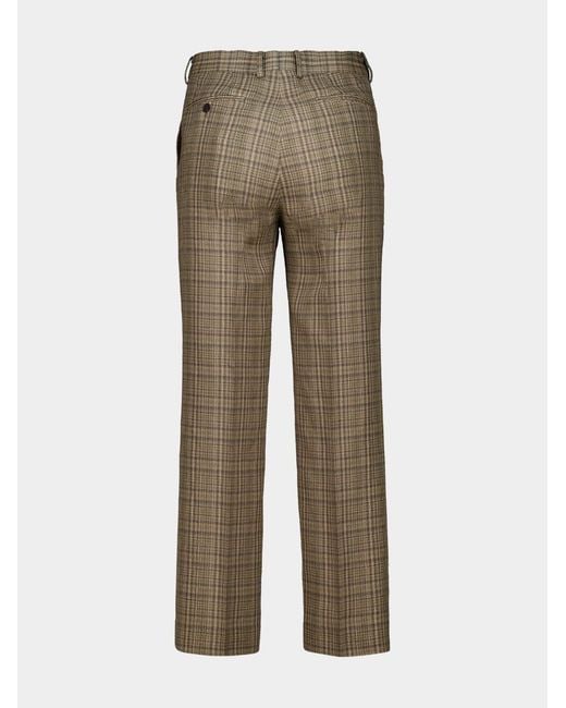 Auralee Gray Checked Casual Trousers for men