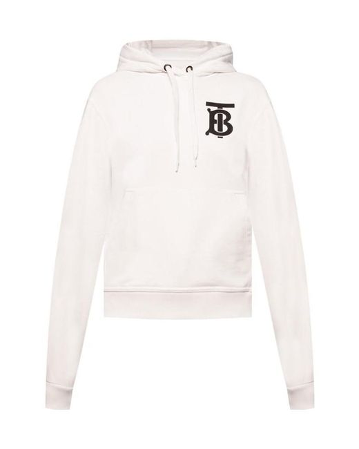 Burberry White Monogram Motif Hooded Sweatshirt