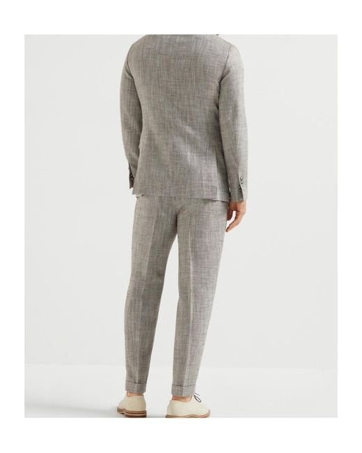 Brunello Cucinelli Gray Two-Piece Tailored Suit for men