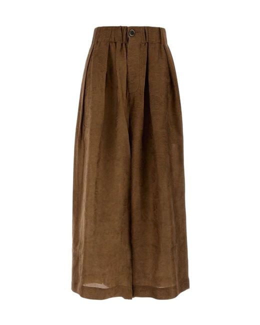 Uma Wang Brown Wide-Leg Casual Pants