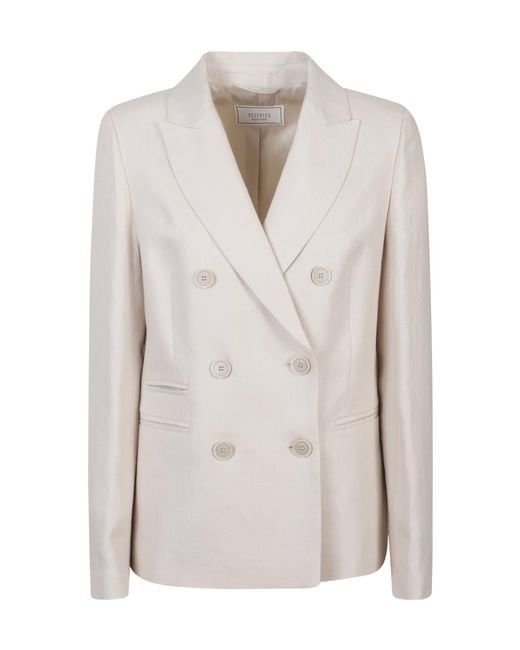Peserico White Double-Breasted Tailored Jacket