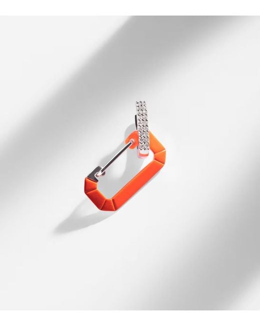 Eera Orange Chiara Small 18Kt And Diamond Single Earring