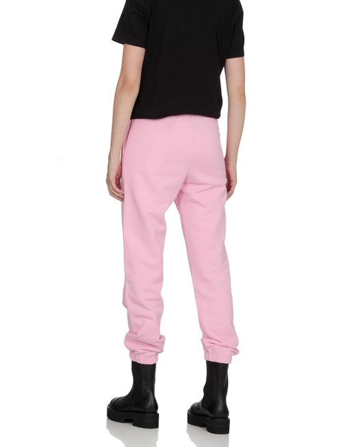 MSGM Pink Logo Printed Drawstring Joggers
