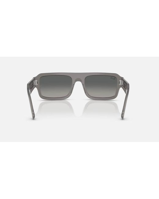 Ray-Ban Gray Lukas Rectangular Sunglasses for men