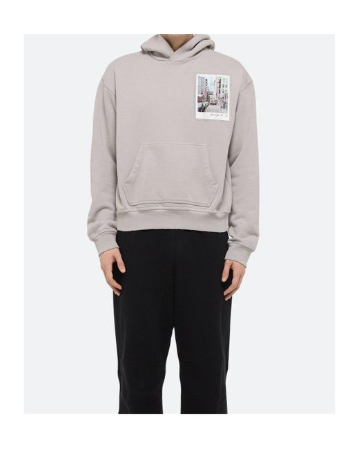 Helmut Lang Gray Postcard Hoodie for men