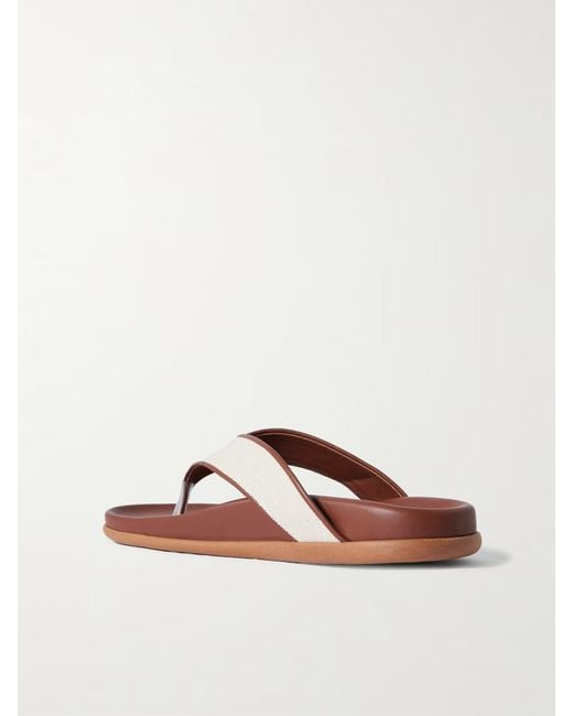 Ancient Greek Sandals Brown Round-Toe Flip-Flops