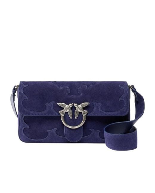 Pinko Blue Love One Slouchy Shoulder Bag