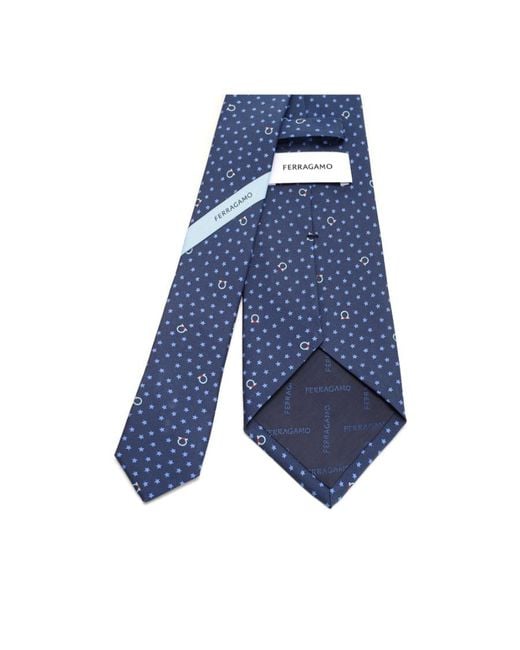 Ferragamo Blue Logo Tie for men