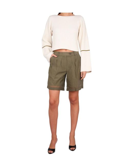 Helmut Lang Green Bermuda Shorts